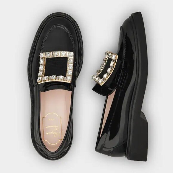 Roger Vivier Paris Black Viv' Rangers Loafers in Patent Leather - Picture 4 of 13